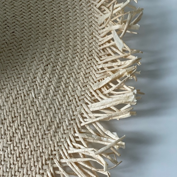 J. CREW Raw Edge Black Ribbon Straw Hat - Picture 2 of 8